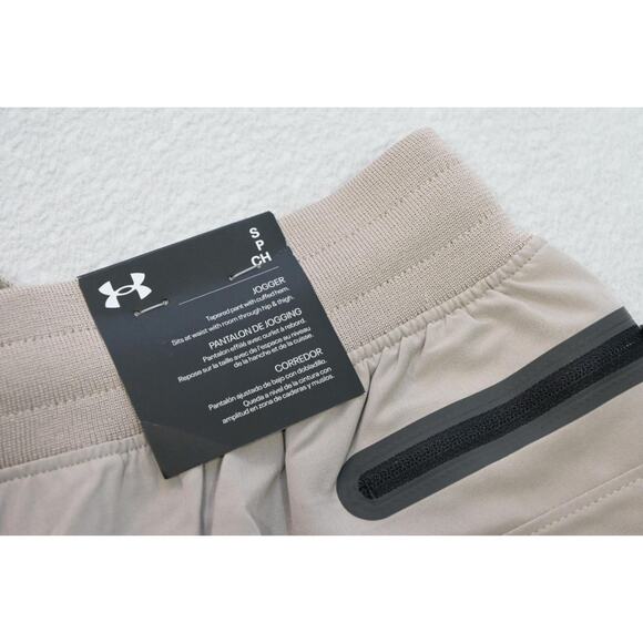 Under Armour Tapered Joggers Sweat Pants Beige W/Pockets Mens Small NWT $100 - Picture 10 of 10